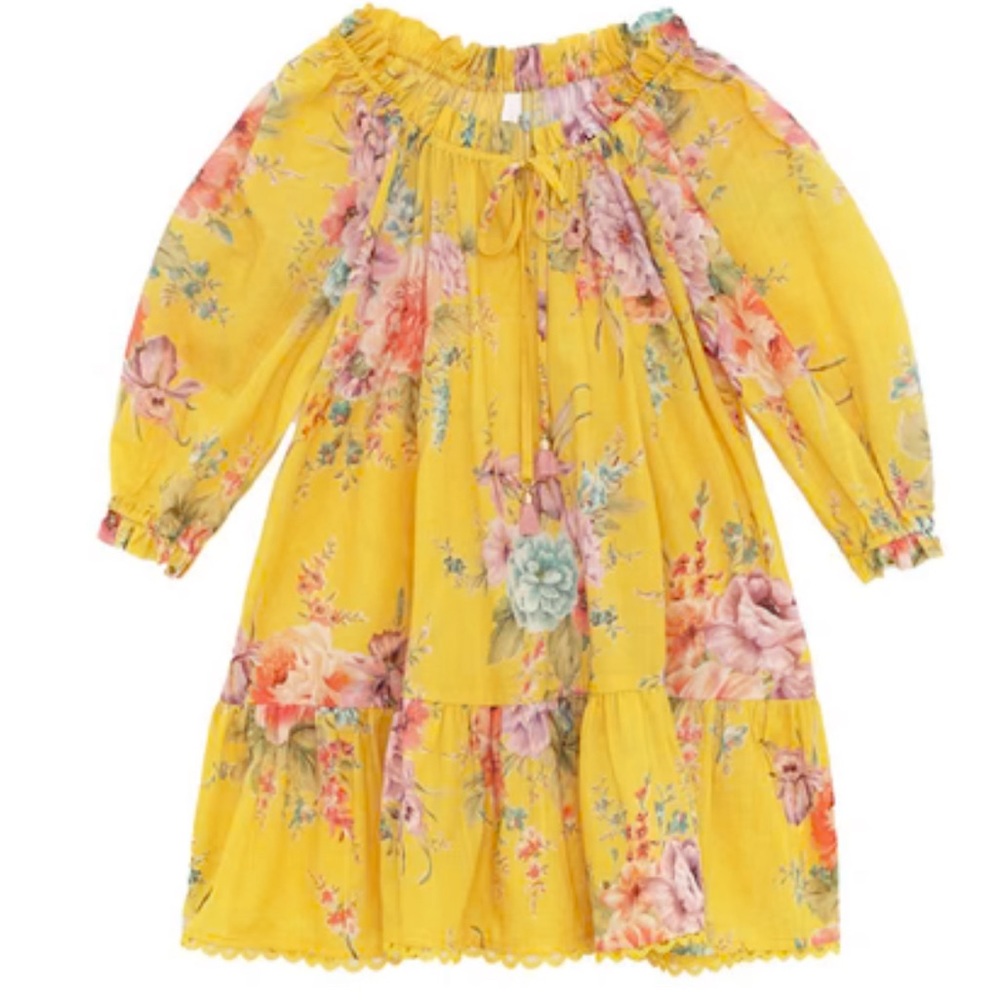 ZIMMERMANN Kids Zinnia Smock Dress in Golden Floral